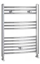 Revive Towel Rail 600mm x 1000mm Chrome Curved Including Solid Chrome Valves